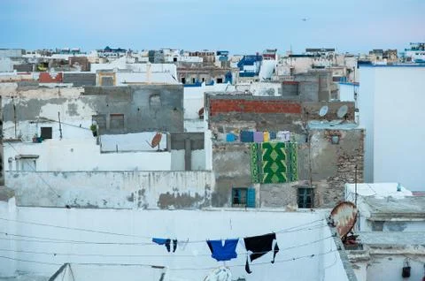 High angle iew over rooftops in Essaouira, Morocco Photos