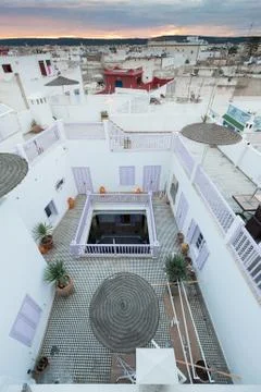 High angle iew over rooftops in Essaouira, Morocco Stock-Fotos