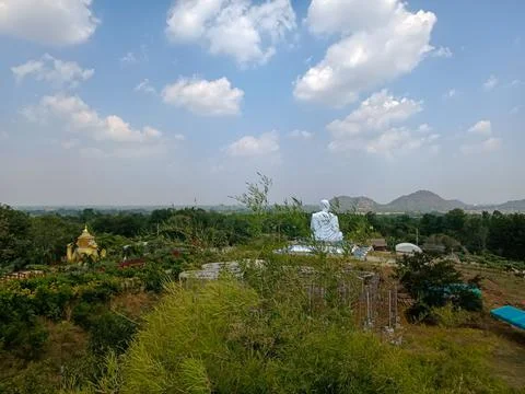 High angle landscape, viewpoint, Buddha image, hill Stock Photos