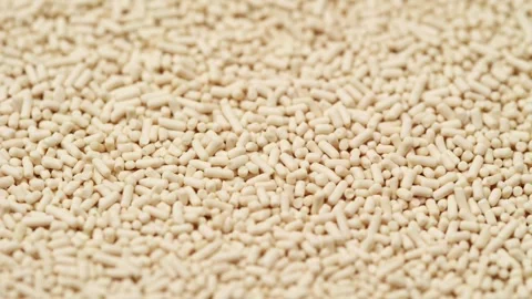 A high-angle macro shot of Active dry yeast Stock Footage 333571070