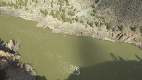 High Angle Mountain River Drone Shot Stock Footage 146553603