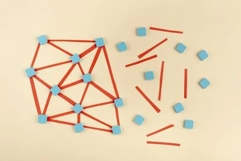 The high angle network concept with thread Stock Photos