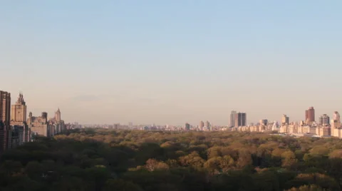 High Angle Overlooking Central Park from Central Park South Stock Footage 53886378