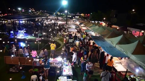 High Angle Pan Chillva Market, Phuket Stock Footage 85414184