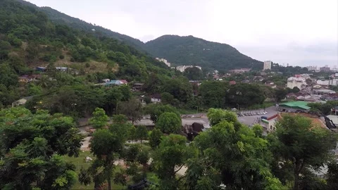 High Angle Panoramic View from Kek Lok Si Temple, George Town, Penang, Malaysia Stock Footage 296068855