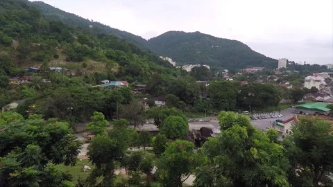 High Angle Panoramic View from Kek Lok Si Temple, George Town, Penang, Malaysia Stock Footage 296069025