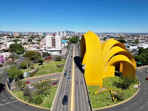 High angle panoramic view of the millennium arches in Guadalajara Stock Photos