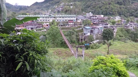 High Angle Panoramic View From Mountain, Banaue, Luzon, Philippines Stock Footage 237329824