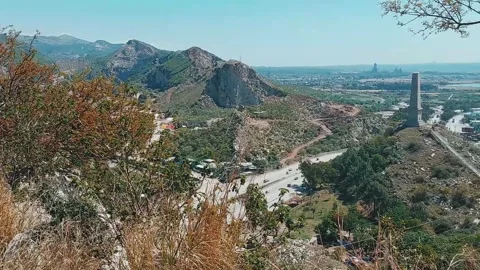 High Angle Panoramic View Of Nicholson Obelisk Monument In Pakistan Stock Footage 333542583