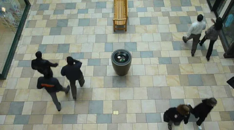 High Angle People Walking Stock Footage 621010