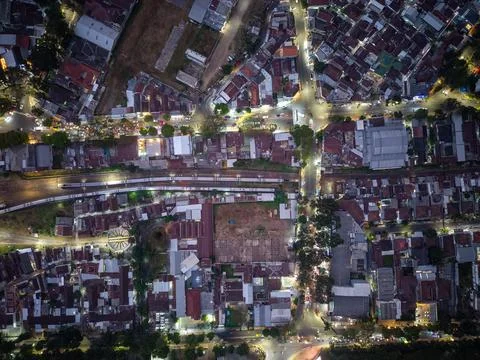 High angle perspective looking down at multiple rail track Stock Photos