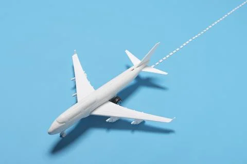 High angle plane blue background Stock Photos