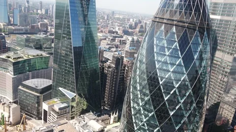 High Angle Recording of Skyscrapers in Central London, Daytime, 4K/25F Stock Footage 171576153