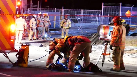 High angle rescue preparing equipment Stock Footage 101988434