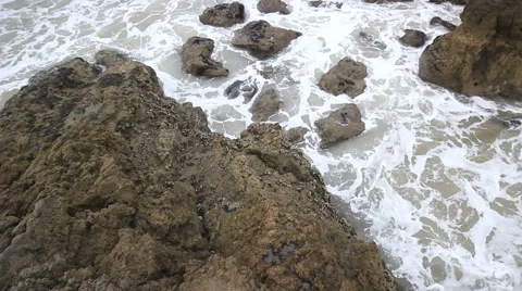 High angle of rocky Malibu beach Stock-Footage 62193146