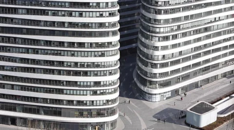High angle shoot of new office buildings on a sunny day Stock Footage 45872452