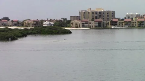 High Angle Shot of Barrier Islands and Waterway 動画素材 42431018