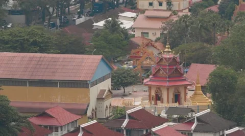 High Angle Shot of A Burmese Temple in Georgetown Stock Footage 48141374