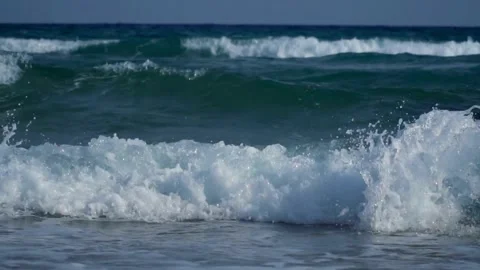 High angle shot of clear turquoise blue ocean water Video stock 333874303