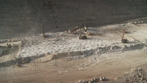 High angle shot of a construction site on an opencast Stock Footage 312400504