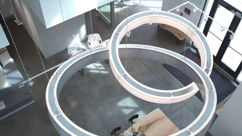 High-angle shot of a couple entering a lobby Stock Footage 76235199