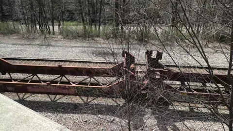 High Angle Shot of Empty Intermodals in Motion Stock-Footage 152916141