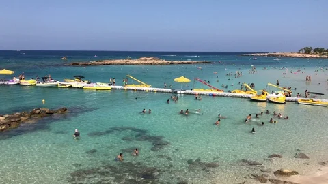 High Angle Shot of Fig Tree Beach in Protaras Stock-Footage 91479509