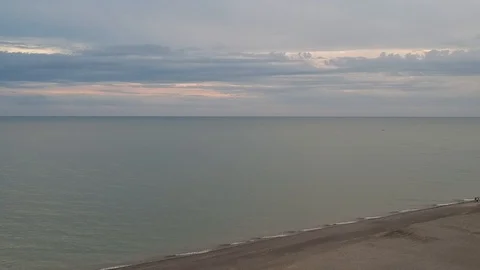 High angle shot of headlands beach and lake Erie 库存影片 113479088
