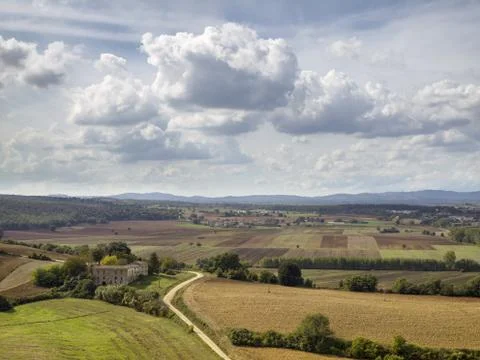 High angle shot of a landscape Stock Photos