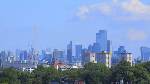 A high-angle shot of London’s iconic landmarks and modern skyscrapers Stock Footage 327129507