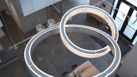 High-angle shot of a man and a woman passing each other Stock Footage 76539323