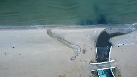 High Angle Shot of Marmara Beach with Gentle Sea Movement, 4k Stock Footage 314306818