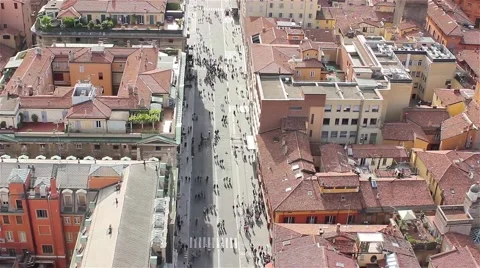 High Angle Shot of People Walking on the City Street Stock Footage 68293185