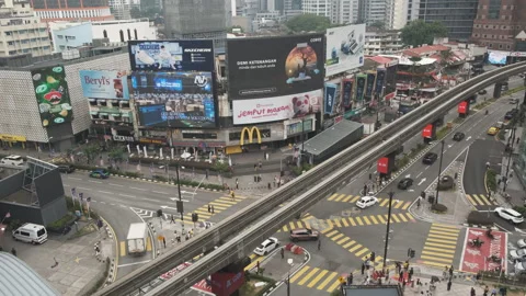 High Angle Shot Roll Up Bukit Bintang Crossing Stock-Footage 252203785
