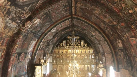 High Angle Shot of Saint John Cathedral Interior Stock Footage 99856369