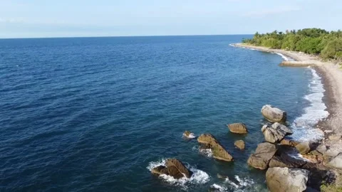 High angle shot sea coast stock footage video Video stock 237416957