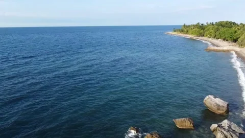 High angle shot sea coast stock footage video Video stock 237418933