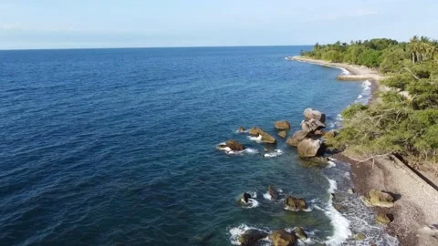 High angle shot sea coast stock footage video Video stock 237418946