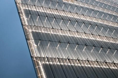 High angle shot of a windows of modern building built from glass and steel Fotos de archivo