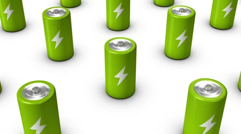 High angle up from single Battery revealing many (Green) Stock Footage 35573712