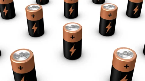 High angle up from single Battery revealing many Stock Footage 37392734