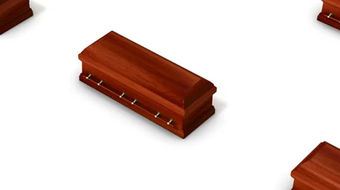 High angle up from single Coffin revealing many Coffins (Wood) Stock Footage 37089455
