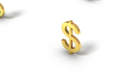 High angle up from single Dollar Sign revealing many Stock Footage 40951517