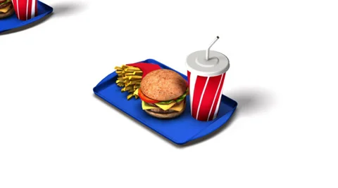 High angle up from single Fast Food revealing many  Stock Footage 32935027