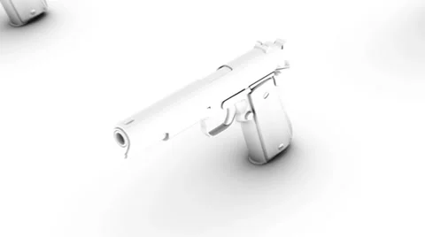 High angle up from single handgun revealing many handguns Stock Footage 31906853