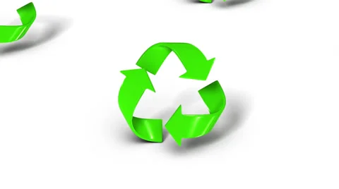 High angle up from single Recycle symbol revealing many Stock Footage 27290325