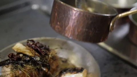 High Angle. Slow motion. Close up. Preparation of traditional Italian juicy meat Stock Footage 88673369