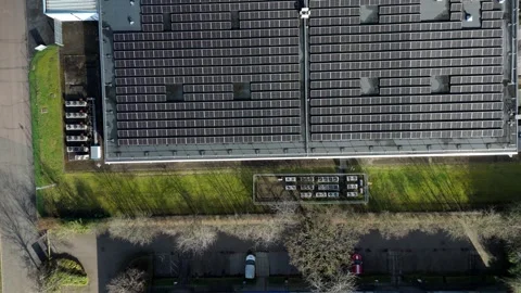 High Angle Solar Data Centre and AI Tech Hub Milton Keynes Stock Footage 337440073