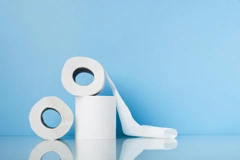 High angle stack with rolls toilet paper Resolution and high quality beautiful Foto stock