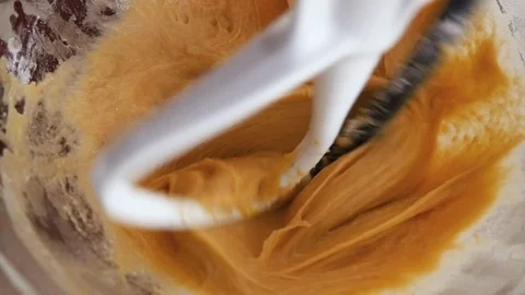 High Angle of a Stand Mixer Kneading Bread Dough Stock Footage 124334423